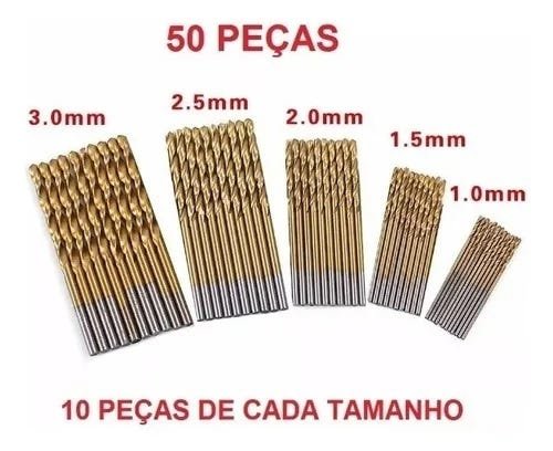 50 Brocas de Titânio para Madeira Alumínio Plastico 1Mm À 3Mm - 2