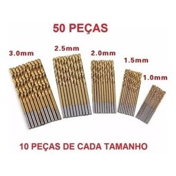 50 Brocas de Titânio para Madeira Alumínio Plastico 1Mm À 3Mm - 2