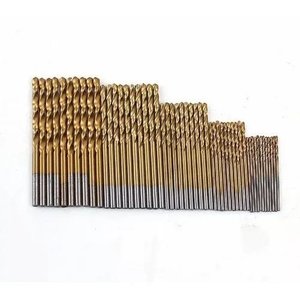 50 Brocas de Titânio para Madeira Alumínio Plastico 1Mm À 3Mm