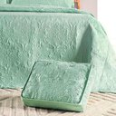 Ver imagem 3 de Kit Colcha Cobre Leito Aurora King 3 Peças Micropercal 200 Fios - Salvia Verde