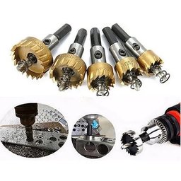 Kit 5 Brocas Serra Copo Metal Aço Ferro 16/18,5/20/25/30mm - 5