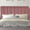 Ver imagem 1 de Painel Estofado Kiara Queen Size Madeira Maciça Suede Rosa Gat Magazine 160cm
