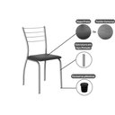 Ver imagem 3 de Mesa de Sala Jantar Multiuso Dobrável e 2 Banquetas 1700 Prata/branco - Prata/branco - Carraro