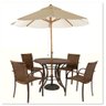 Kit 4 Cadeiras Ascoli Argila Mesa Tampo Ripado e Ombrelone Central- Argila - 1
