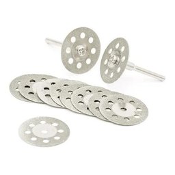 10 Serra Discos 22mm Diamantados Corte Micro Retífica Dremel - 2