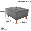 Ver imagem 3 de Puff Decorativo para Sala Piva 62x52 Cm E425 Cinza Milani Store