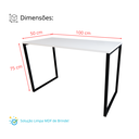 Ver imagem 5 de Mesa Gamer Estilo Industrial 100% Mdf Premium 1,00m:branca