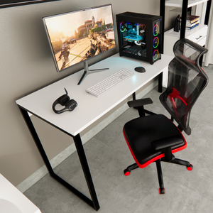 Mesa Gamer Estilo Industrial 100% Mdf Premium 1,00m:branca
