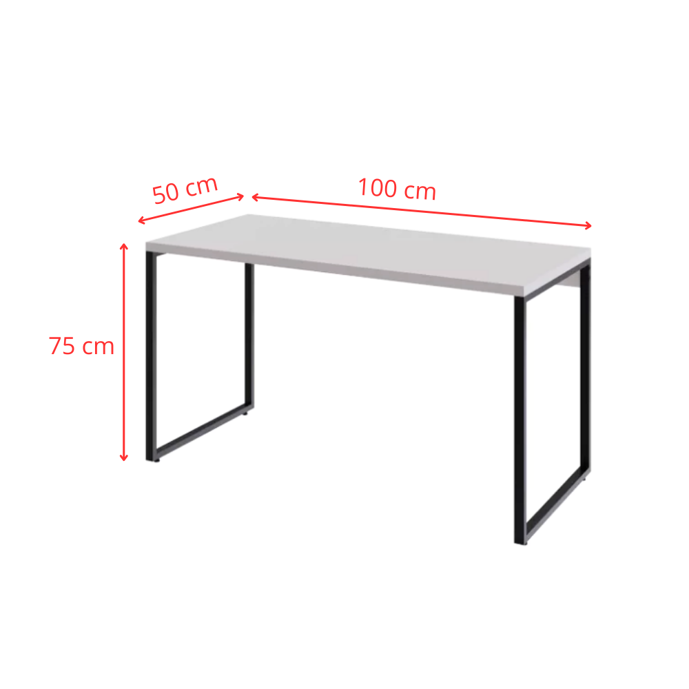 Mesa Gamer Estilo Industrial 100% Mdf Premium 1,00m:branca - 2