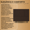 Ver imagem 6 de Cabeceira 140 cm Linho Casal Frame Estofada Cama Box Moderna:Marrom