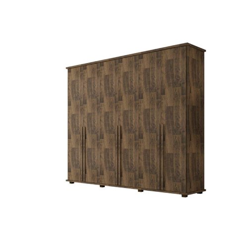 Roupeiro/armário/guarda Roupas/organizador Estela 6 Portas com Puxadores em Mdf e 5 Gavetas Cor Amad