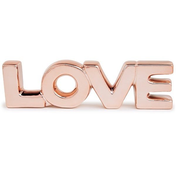 Palavra Decorativa Love em Ceramica Rose GOLD MART 12152