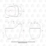 Vaso Sanitário Monobloco Caixa Acoplada Privada Aquarela Pingoo.casa - Branco e Ciano - 9