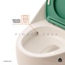 Vaso Sanitário Monobloco Caixa Acoplada Privada Aquarela Pingoo.casa - Branco e Ciano - 7