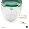 Vaso Sanitário Monobloco Caixa Acoplada Privada Aquarela Pingoo.casa - Branco e Ciano - 3