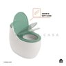 Vaso Sanitário Monobloco Caixa Acoplada Privada Aquarela Pingoo.casa - Branco e Ciano - 4