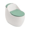 Vaso Sanitário Monobloco Caixa Acoplada Privada Aquarela Pingoo.casa - Branco e Ciano - 1