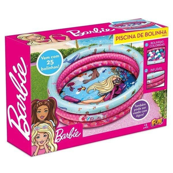 Piscina de Bolinhas Barbie Inflavel com 25 Bolinhas FUN F0000-3 - 1