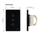 Ver imagem 2 de Interruptor Inteligente Wi-fi 3 Botões Alexa Preto Margirius Cor:preto