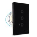 Ver imagem 1 de Interruptor Inteligente Wi-fi 3 Botões Alexa Preto Margirius Cor:preto