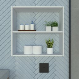 Nicho Minimalista Branco Mdf Organizador Banheiro Lavanderia - Rufatto Decorações - 1