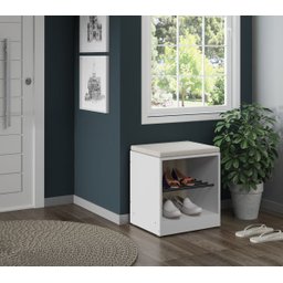 Banco com Futon e Rodízios Flow Branco Aveiro Be - 1