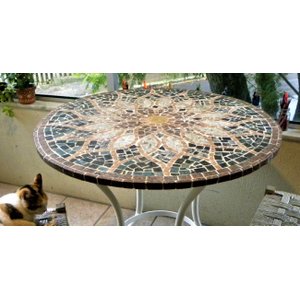 Mesa em Mosaico Vitral Árabe - Somente o Tampo 120cm