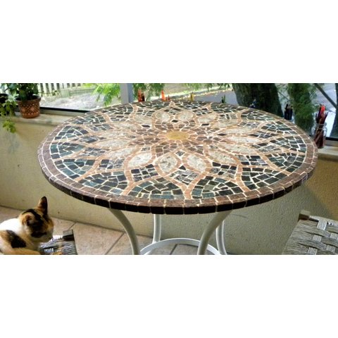 Mesa em Mosaico Vitral Árabe - Somente o Tampo 120cm