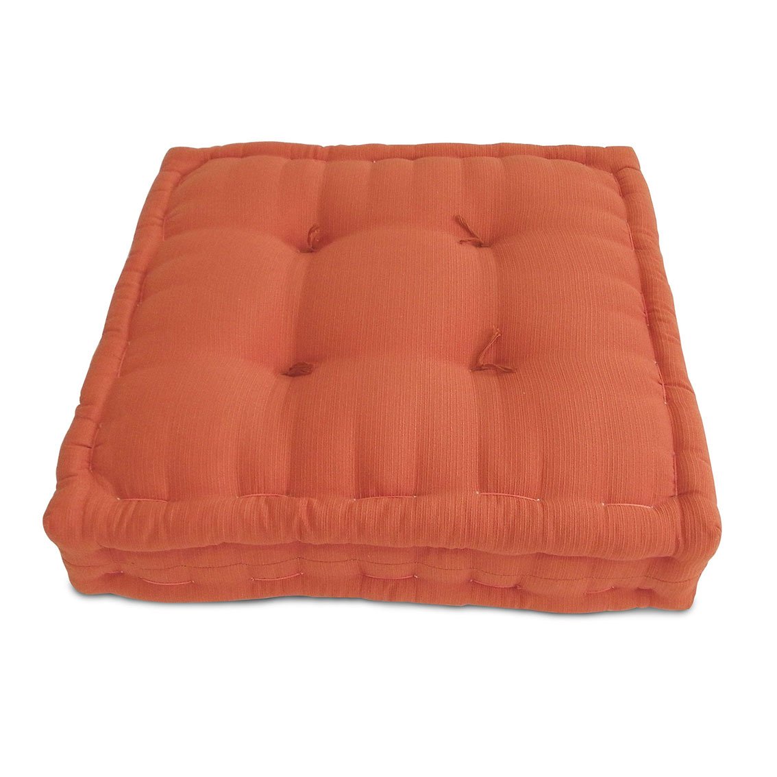 Futon Turco 50x50x12cm - Tecido Algodão Cotelê - Cor Laranja Escuro Ref.09