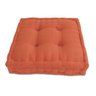 Futon Turco 50x50x12cm - Tecido Algodão Cotelê - Cor Laranja Escuro Ref.09 - 1