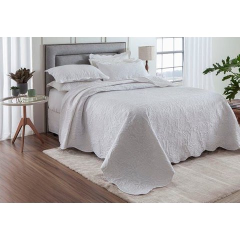 Colcha Ultrassônica - Solteiro - Classic - com Porta Travesseiro - Branco - Rozac