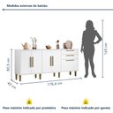 Ver imagem 7 de Balcão 5 Portas 2 Gavetas Lorena - Kaiki Móveis Branco