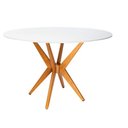 Ver imagem 1 de Mesa de Jantar Tampo e Vidro Redondo 80cm Base Estrela Mel Tampo Off **somente a Mesa**