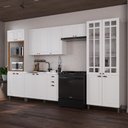 Ver imagem 1 de Armário de Cozinha Modulada Completa Fidelitá Nara 100% MDF 5 Peças 350cm 16 Portas 2 Gavetas sem