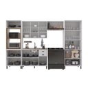 Ver imagem 3 de Armário de Cozinha Modulada Completa Fidelitá Nara 100% MDF 5 Peças 350cm 16 Portas 2 Gavetas sem