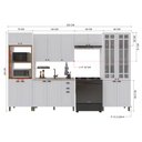 Ver imagem 4 de Armário de Cozinha Modulada Completa Fidelitá Nara 100% MDF 5 Peças 350cm 16 Portas 2 Gavetas sem
