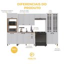 Ver imagem 5 de Armário de Cozinha Modulada Completa Fidelitá Nara 100% MDF 5 Peças 350cm 16 Portas 2 Gavetas sem