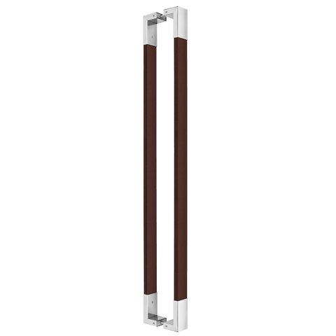 Puxador Porta de Madeira ou Vidro 50mm x 20mm - Aço Corten / Polido Loja da Indústria 1520mm x 1500m