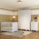 Ver imagem 1 de Quarto de Bebê Completo com Berço Americano 3 em 1 Dengo Multimóveis Mp4588 Branco