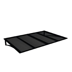 Toldo Fixo em Policarbonato Alveolar Fume - 2,00m X 1,50m - Estrutura Preta