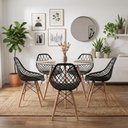 Ver imagem 1 de Kit Mesa Eames Vidro 110cm + 5 Cadeiras Kaila Dsw - Seat&Co