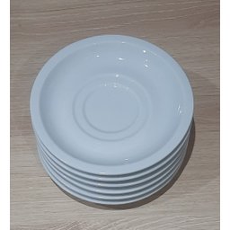 Kit Jogo Conjunto 10 Pires P/ Xícaras de Café e Chá - Porcelana Branca - 6