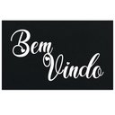Ver imagem 2 de Tapete Capacho Preto Bem Vindo Branco - Antiderrapante
