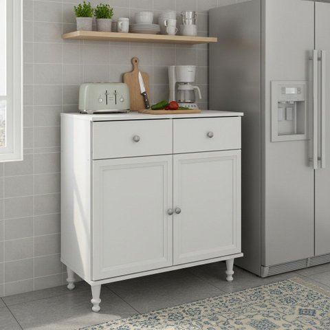 Aparador Buffet Classico 2 Portas 2 Gavetas 80cm Ditália
