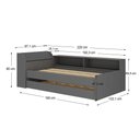 Ver imagem 4 de Cama Infantil Bellagio 1 Porta com Cama Auxiliar Grafite - Pnr Móveis