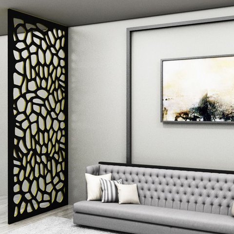 Painel Vazado Divisória Mdf Atenas Preto - 1,80x2,60m