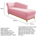 Ver imagem 4 de Kit Diva Recamier Vanessa 160cm Lado Direito e 02 Poltronas Laura Suede - Doce Sonho Móveis RECAMIER
