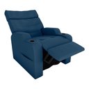 Ver imagem 3 de Poltrona Reclinável do Papaicom Porta Copos Porta Controle Toro Veludo Azul Matrix Veludo Azul