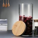 Ver imagem 3 de Kit 4 Potes Herméticos Vidro Tampa Bambu 15 X 6,5 Cm 400ml