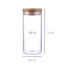 Ver imagem 6 de Kit 4 Potes Herméticos Vidro Tampa Bambu 15 X 6,5 Cm 400ml